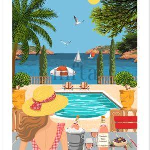 7242 TORCHON PIN UP PISCINE Torchon Pinup piscine